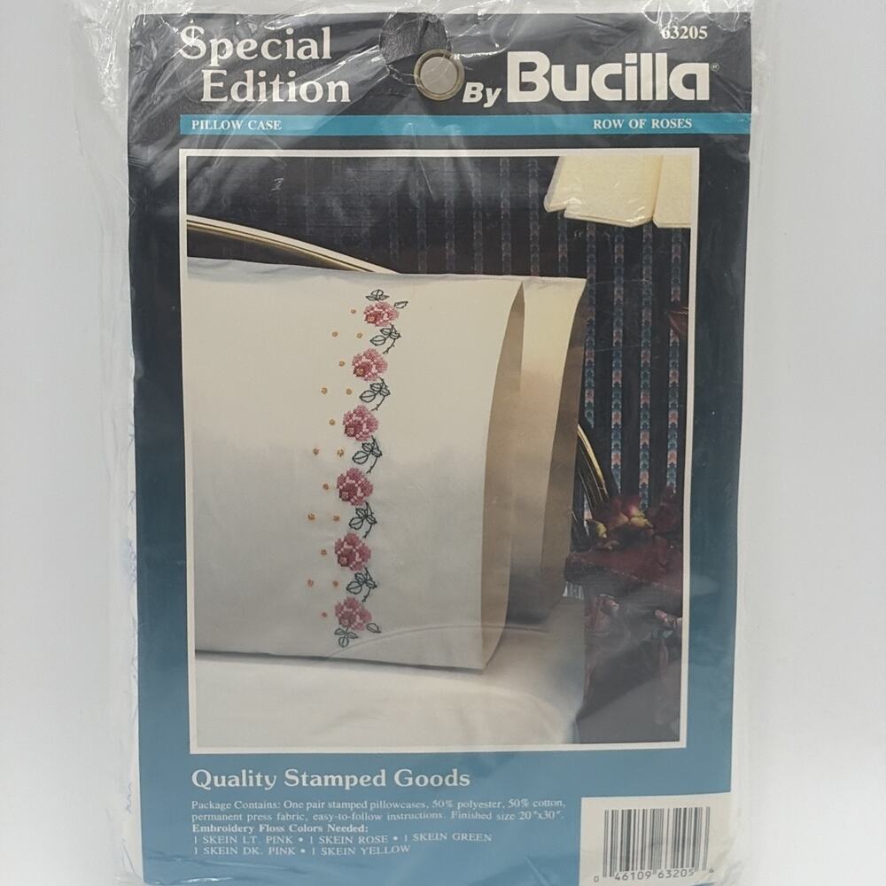 Special Edition by Bucilla Row of Roses Stamped Pillowcase Set 63205